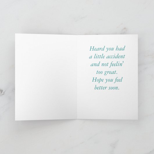 Grappig Get Well kaart (Binnen)