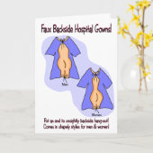 Grappig Get Well Kaart: Hospital Gown Humor Kaart (Gele Bloem)