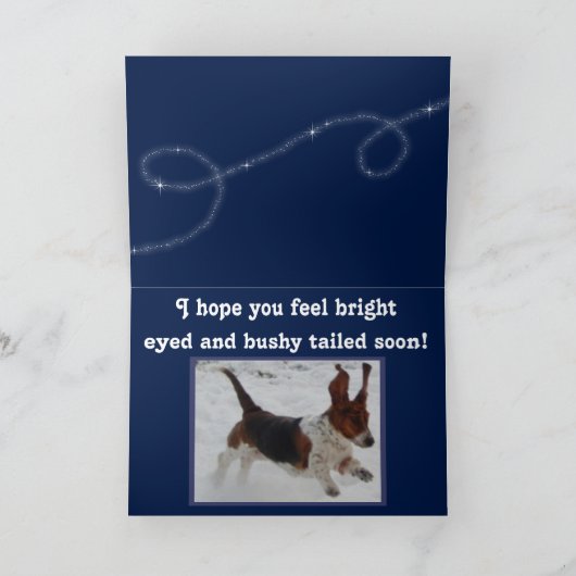 Grappig Get Well Kaart met Schattigee Basset Hound (Binnen)