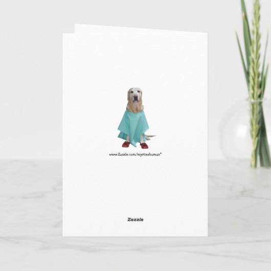 Grappig Get Well Lab in Hospital Gown Kaart (Achterkant)