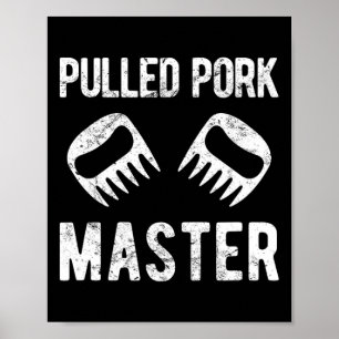 Grappig getrokken varkensvlees Master Beer klauwen Poster