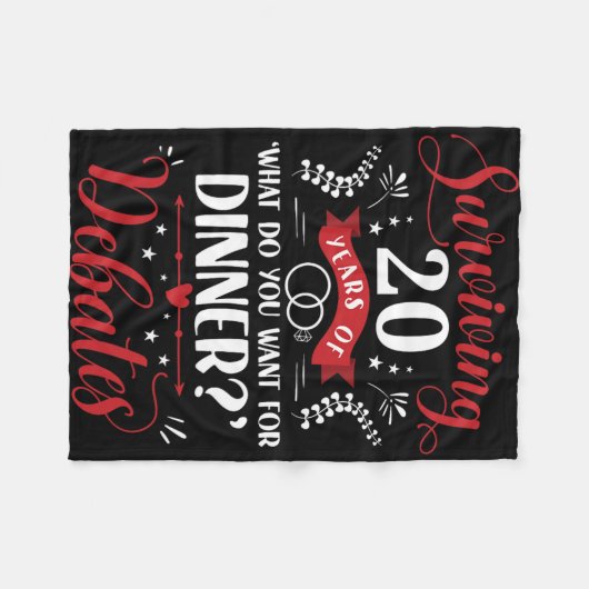 Grappig getrouwd koppels hem of haar 20ste bruilof fleece deken (Voorkant (Horizontaal))