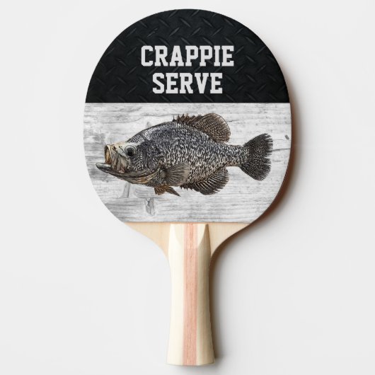 Grappig Gevist Crappie Serve Fish Smack Talk Tafeltennisbatje (Achterkant)