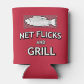 Grappig Gevist Gegoten Net Vis Parodie Joke Blikjeskoeler (Achterkant)