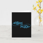 Grappig Gevist Luck Fisherman Fish Me Luck Kaart (Gele Bloem)