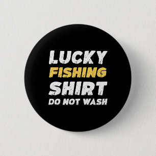 Grappig Gevist Lucky Vissen Shirt niet wassen Ronde Button 5,7 Cm