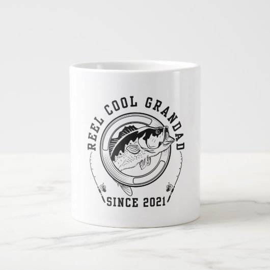 Grappig Gevist Quote Reel Cool Grandad sinds 2021 Grote Koffiekop (Voorkant)