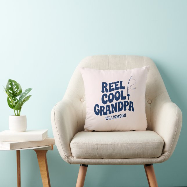 Grappig Gevist Reel Cool opa Vaders dag cadeau Kussen (Stoel)