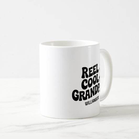 Grappig Gevist Reel Cool Opa Vaders Day Gift Koffiemok (Voorkant rechts)
