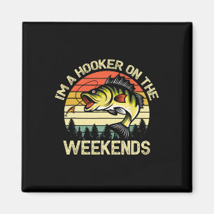 Grappig Gevist Shirt Ik ben A in het weekend B Fis Magneet