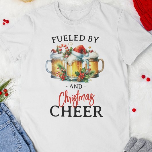 Grappig gevoed door bier kerstvakantie t-shirt