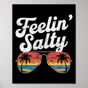 Grappig Gevoel Zout Vintage Strand Zomer Vakantie Poster