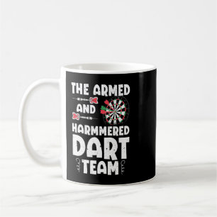 Grappig gewapend en gehamerd dart team citaat game koffiemok