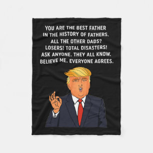 Grappig geweldig pap Donald Trump Fathers Day Gift Fleece Deken