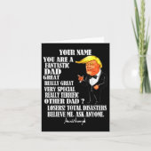 Grappig geweldig pap Donald Trump Fathers Day Gift Kaart (Voorkant)