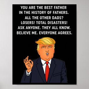 Grappig geweldig pap Donald Trump Fathers Day Gift Poster