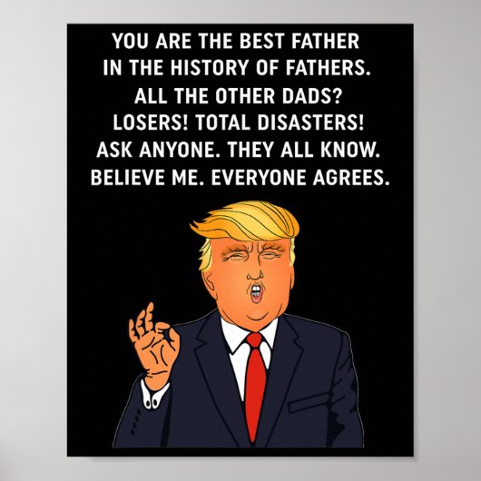 Grappig geweldig pap Donald Trump Fathers Day Gift Poster (Voorkant)