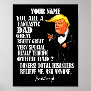 Grappig geweldig pap Donald Trump Fathers Day Gift Poster