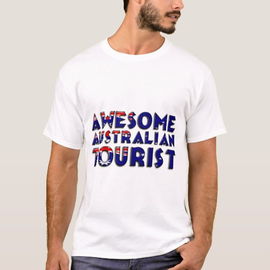 Grappig Geweldige Australisch toeristisch vliegvel T-shirt (Voorkant)