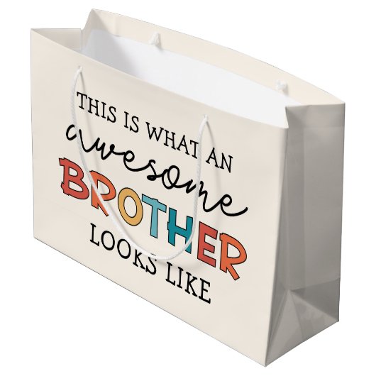 Grappig Geweldige Brother | Cadeau voor beste broe Groot Cadeauzakje (Achterkant Gekanteld)