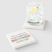 Grappig Geweldige Brother | Cadeau voor beste broe Stenen Onderzetter (Zijkant)