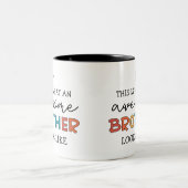 Grappig Geweldige Brother | Cadeau voor beste broe Tweekleurige Koffiemok (Center)