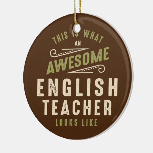 Grappig Geweldige Engels lerarenberoep Keramisch Ornament (Links)