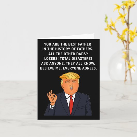 Grappig geweldige papa Donald Trump Vaderdag cadea Kaart (Gele Bloem)