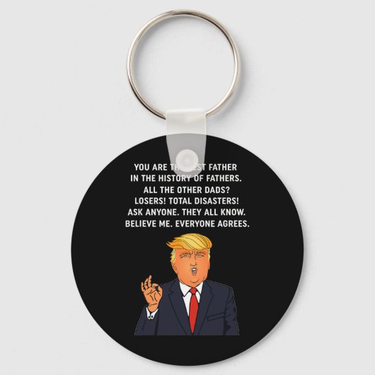 Grappig geweldige vader Donald Trump Vaderdag cade Sleutelhanger (Voorkant)