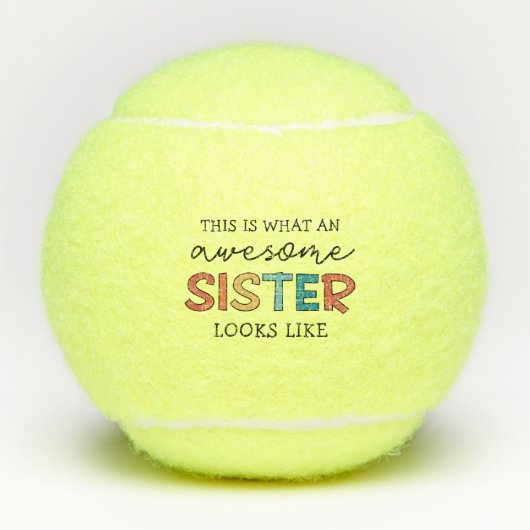 Grappig Geweldige Zusje | Cadeaus voor Beste Zuste Tennisballen (Voorkant)