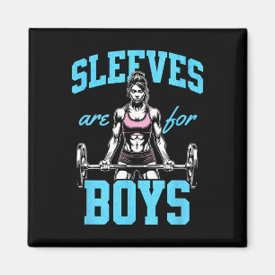 Grappig Gewichtheffen Bodybuilding Vrouw Sleeves J Magneet