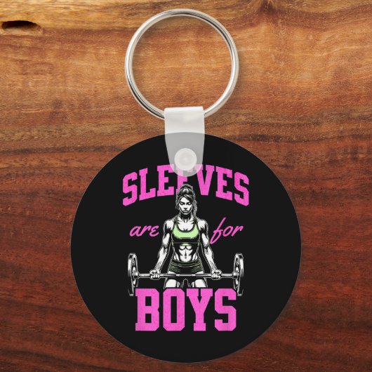 Grappig Gewichtheffen Bodybuilding Vrouw Sleeves J Sleutelhanger (Voorkant)