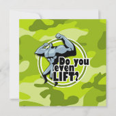Grappig Gewichtheffer; felgroene camo, camouflage Kaart (Voorkant)