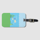 Grappig gewoon door te zwemmen onder water vis in  bagagelabel (Voorkant (horizontaal))