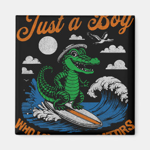 Grappig gewoon een jongen die van alligators houdt magneet