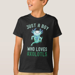 Grappig, gewoon een jongen die van Axolotls houdt. T-shirt