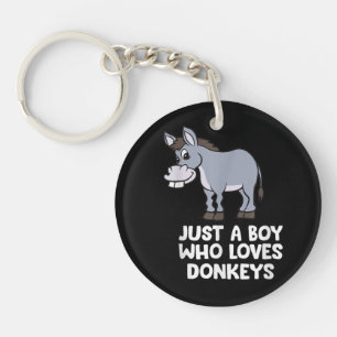 grappig Gewoon een Jongen Die Van Ezel Liefheeft Sleutelhanger
