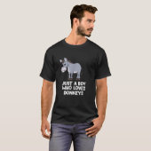 grappig Gewoon een Jongen Die Van Ezel Liefheeft T-shirt (Voorkant volledig)