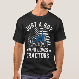 Grappig, gewoon een jongen die van Kinder tractore T-shirt