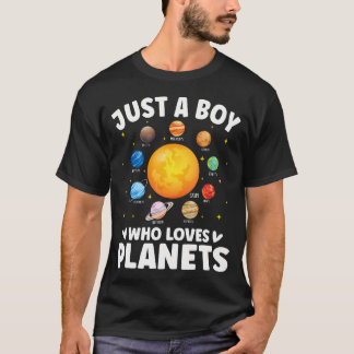 Grappig Gewoon Een Jongen Die Van Planeten Zonnest T-shirt