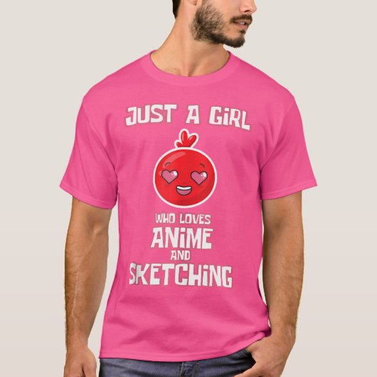 Grappig gewoon een meisje dat houdt van anime en h t-shirt (Voorkant)