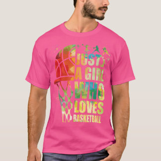 Grappig, gewoon een meisje dat houdt van basketbal t-shirt