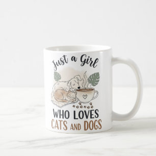 grappig Gewoon een meisje dat van katten en honden Koffiemok