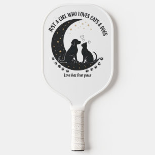 grappig Gewoon een meisje dat van katten en honden Pickleball Paddle