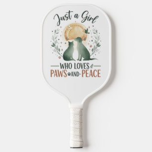 grappig Gewoon een meisje dat van katten en honden Pickleball Paddle