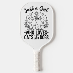 grappig Gewoon een meisje dat van katten en honden Pickleball Paddle