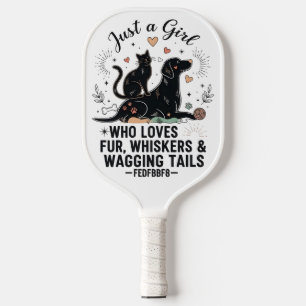 grappig Gewoon een meisje dat van katten en honden Pickleball Paddle
