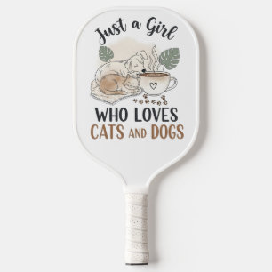 grappig Gewoon een meisje dat van katten en honden Pickleball Paddle