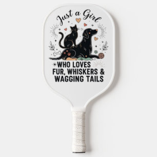 grappig Gewoon een meisje dat van katten en honden Pickleball Paddle