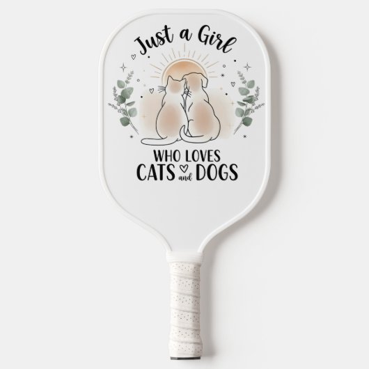 grappig Gewoon een meisje dat van katten en honden Pickleball Paddle (Voorkant)